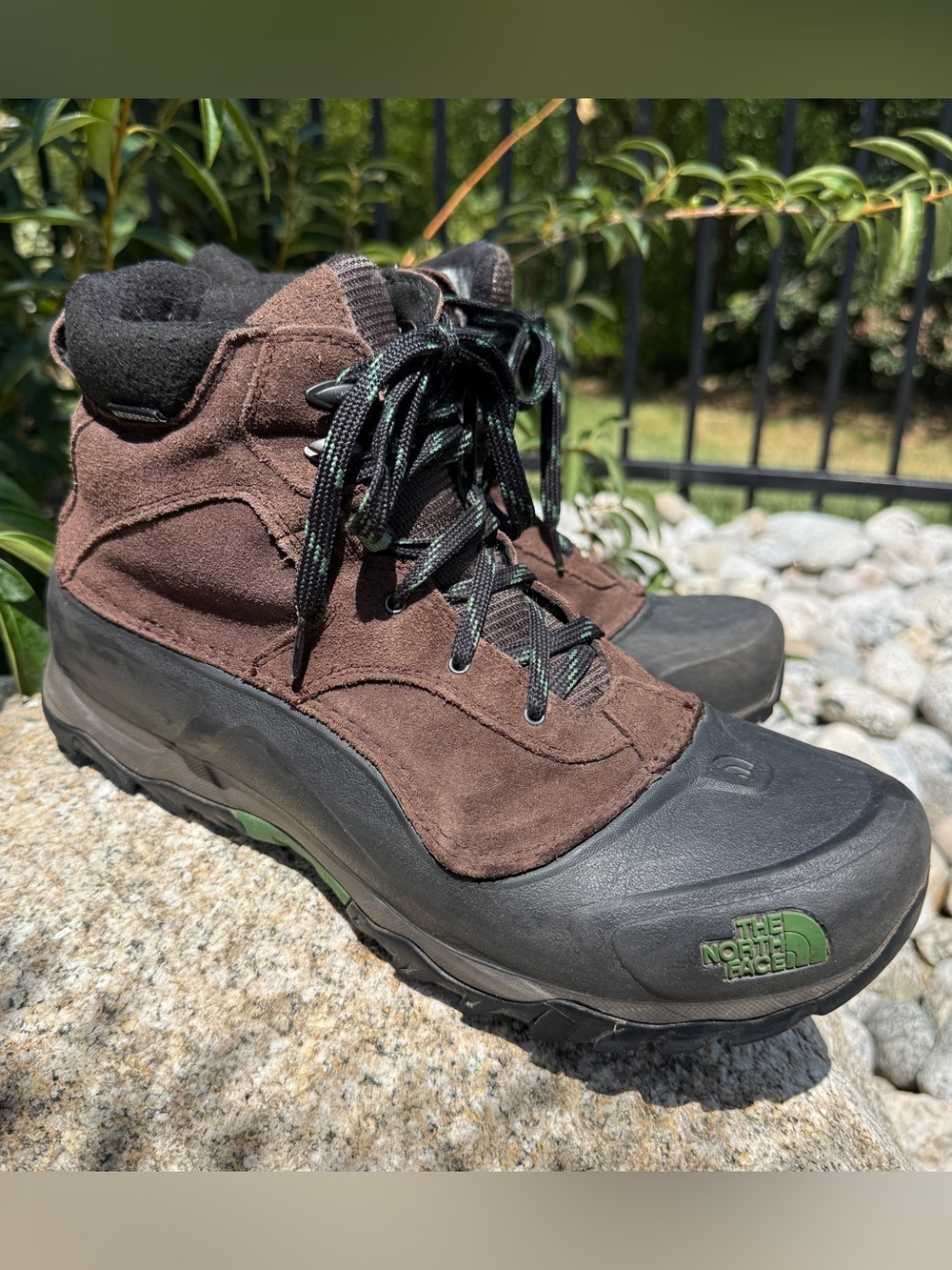 The North Face Winter Grip Suede Hiking Boots Mens 10.5 Waterproof Brown Trail